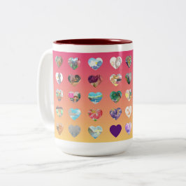 Taza Bicolor Corazones de color de agua rosa