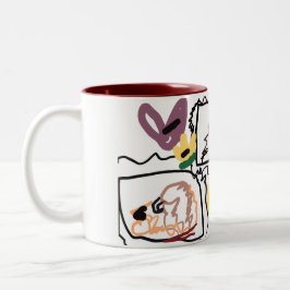 Taza Bicolor corazones de galgo afgano 