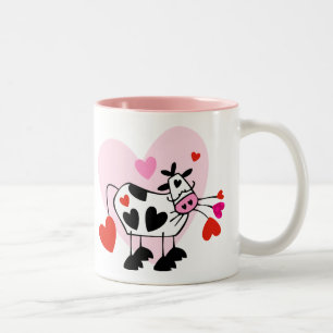 Taza Bicolor Corazones de la vaca