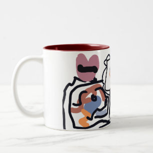 Taza Bicolor corazones de Pastor Australiano