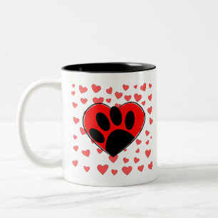 Taza Bicolor Corazones de Perro por todas partes