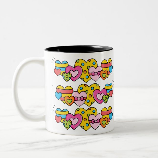 Taza Bicolor Corazones de San Valentín (Izquierda)