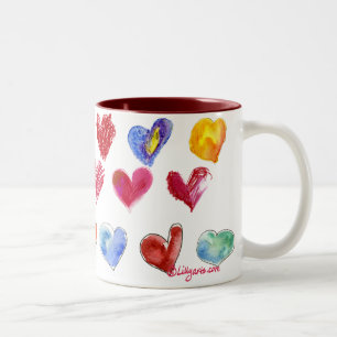 Taza Bicolor Corazones del amor de la tarjeta del día de San