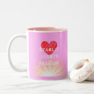 Taza Bicolor Corazones iluminados por estrellas Moda Red Heart 