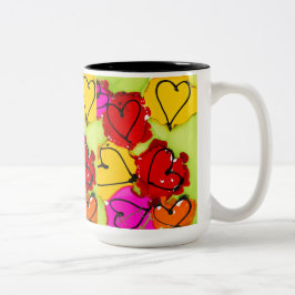 Taza Bicolor Corazones por todas partes Lovitude Coffee Mug