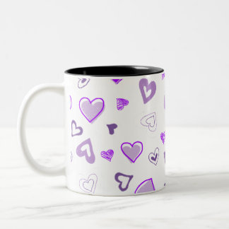 Taza Bicolor Corazones púrpuras