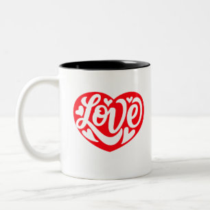 Taza Bicolor Corazones rojos por amor