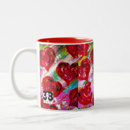 Taza Bicolor Corazones rosados
