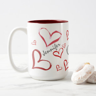 Taza Bicolor Corazones tambaleantes