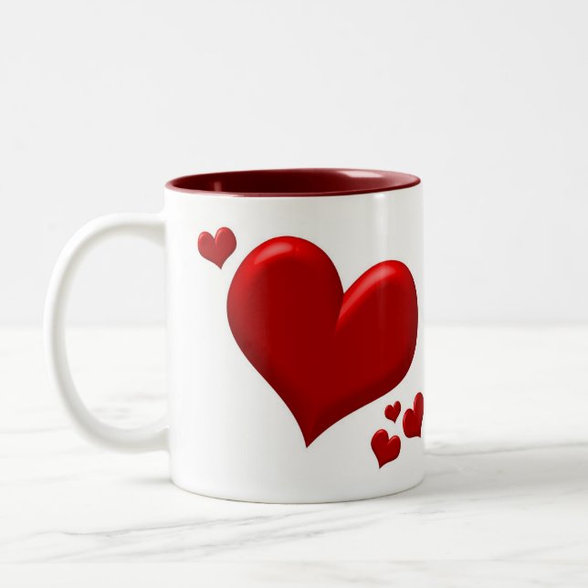 Taza Bicolor Corazones - UNO (Izquierda)
