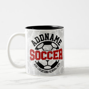 Taza Bicolor Corbata teñida personalizada de equipo de fútbol c