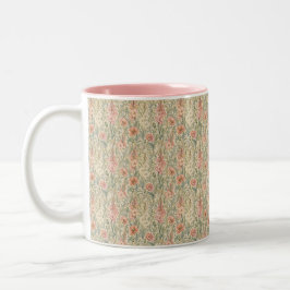 Taza Bicolor Corbata vintage de botánica pastel de Artes y Ofic