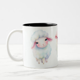 Taza Bicolor corderos esponjosos de primavera