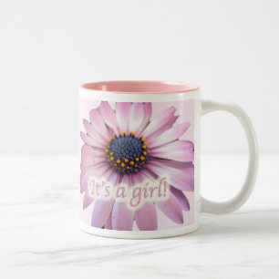 Taza Bicolor Coreopsis rosa Daisy es un Chica bebé Mug