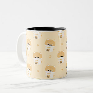 Taza Bicolor Corgi Boba Tea