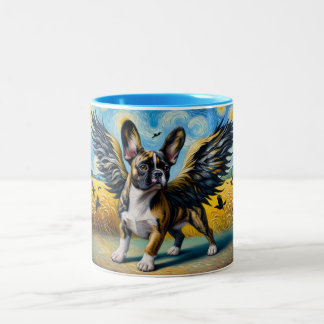 Taza Bicolor Corgi francés con avispas de cuerdas fantasmas