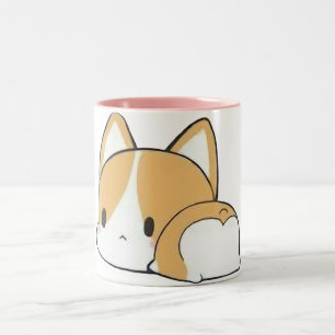 Taza Bicolor Corgi Mug De Sueño Cuto - 2 Tono