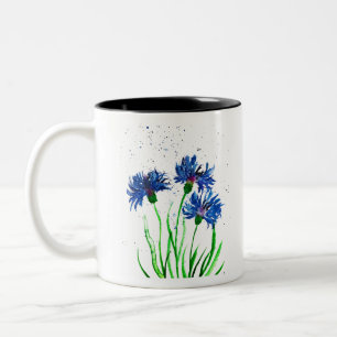 Taza Bicolor Cornflowers acuarela