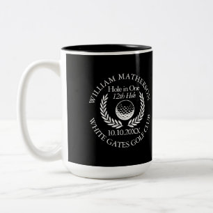 Taza Bicolor Corona de pelota de golf de agujero en uno persona