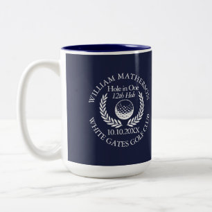 Taza Bicolor Corona de pelota de golf Navy Blue Custom Hole in 