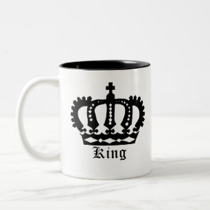 Taza Bicolor Corona de Rey Negro