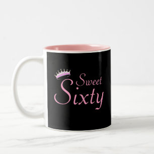 Taza Bicolor Corona moderna Dulces Sesenta en negro