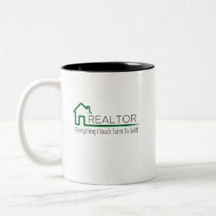 Taza Bicolor Corredor de bienes raíces - Todo lo que toco se ve