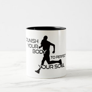 Taza Bicolor Corredor que castiga tu cuerpo para perfeccionar t