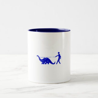 TAZA BICOLOR CORREO DEL CAMINANTE DEL MASCOTA DEL DINOSAURIO