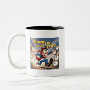 Taza Bicolor Correr tarde es mi cardio