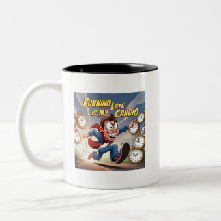 Taza Bicolor Correr tarde es mi cardio