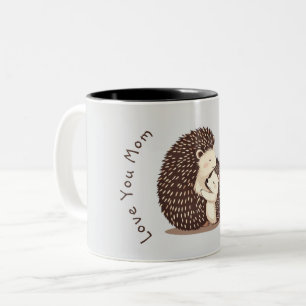 Taza Bicolor Corte Hedgehogs Mensaje de personalizado del Día d