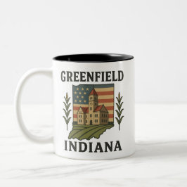 Taza Bicolor Corte Patriótica de Greenfield Indiana