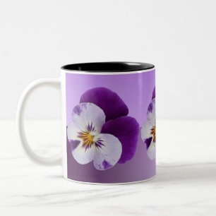 Taza Bicolor Cortejo púrpura de pana blanca