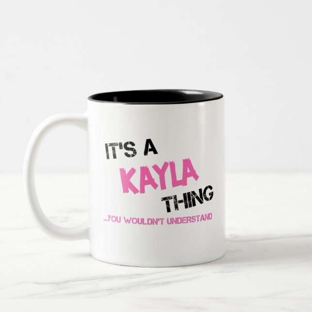 Taza Bicolor Cosa de Kayla que no entenderías novedad (Izquierda)