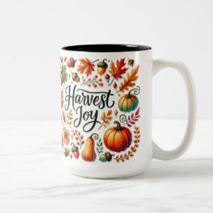 Taza Bicolor Cosecha de alegría una celebración del Bounty de O