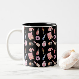 Taza Bicolor Cosméticos de maquillaje Patrón de belleza Café de