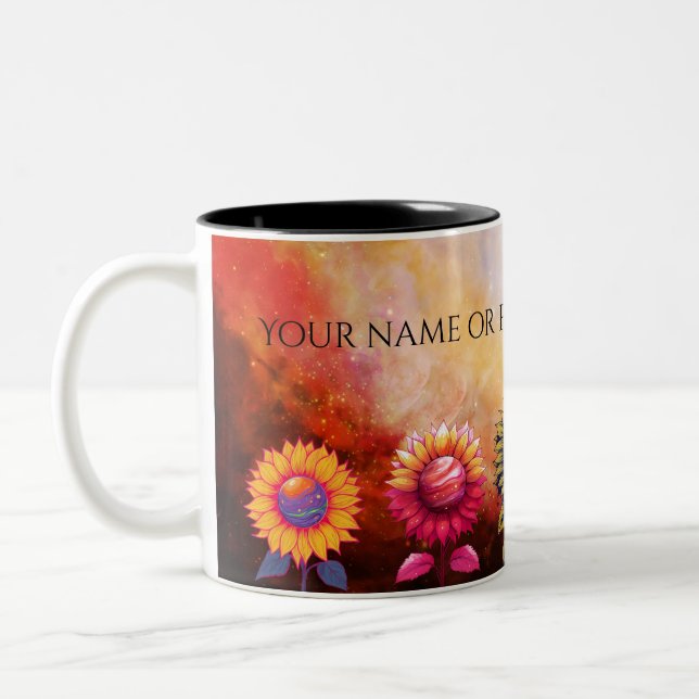 Taza Bicolor Cosmic Sunflower Mug-Personalized Gift (Izquierda)