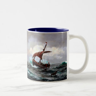 Taza Bicolor Costa de Groenlandia en verano vikingo alrededor d