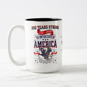 Taza Bicolor Costumbre Patriótica Americana 250 Años de Anivers