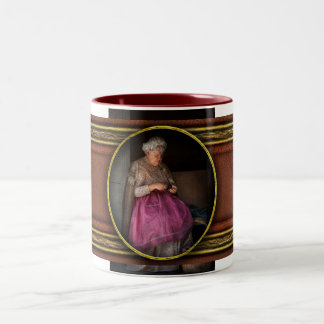 Taza Bicolor Costura - Cinta - Pasatiempo de la abuela