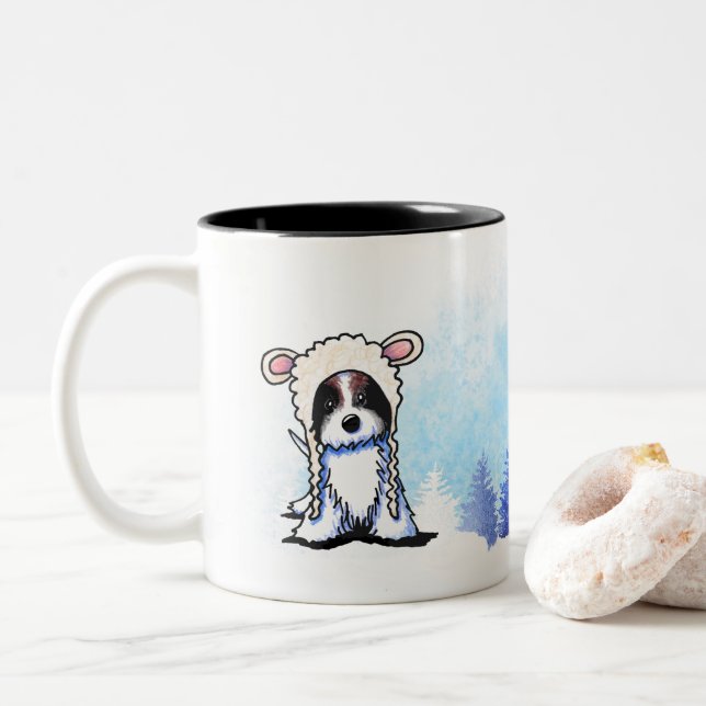 Taza Bicolor Coton de Tulear Invierno (Con donut)