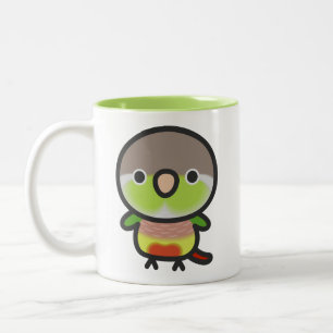 Taza Bicolor Cotorra de mejilla verde / Piña