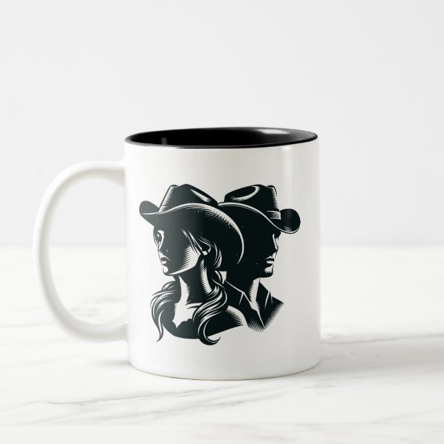 Taza Bicolor Cow Boy % Cow Chica Mug (Izquierda)