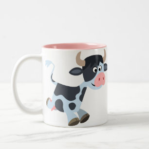 Taza Bicolor Cow Mug, Personalizado de jogging