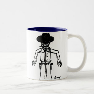 Taza Bicolor Cowboy Sketch Mug