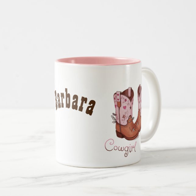 Taza Bicolor Cowgirl Boots modernos | Estilo occidental lindo (Anverso derecho)