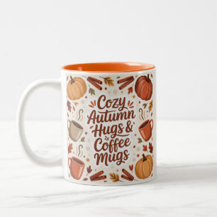 Taza Bicolor Cozy Autumn Hugs and Coffee mugs