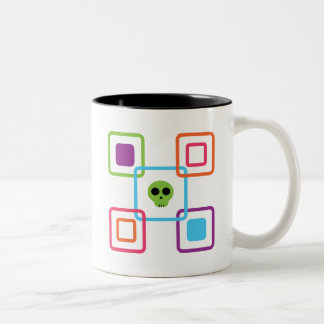 Taza Bicolor Cráneo cuadrado