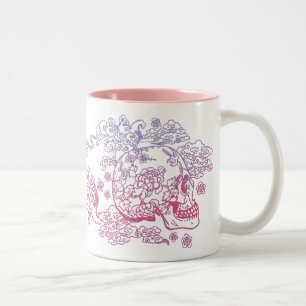 Taza Bicolor Cráneo de Blossom Rosa